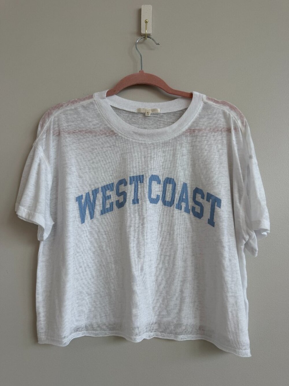 Z Supply West Coast White Lightweight Cotton Graphic Tee M